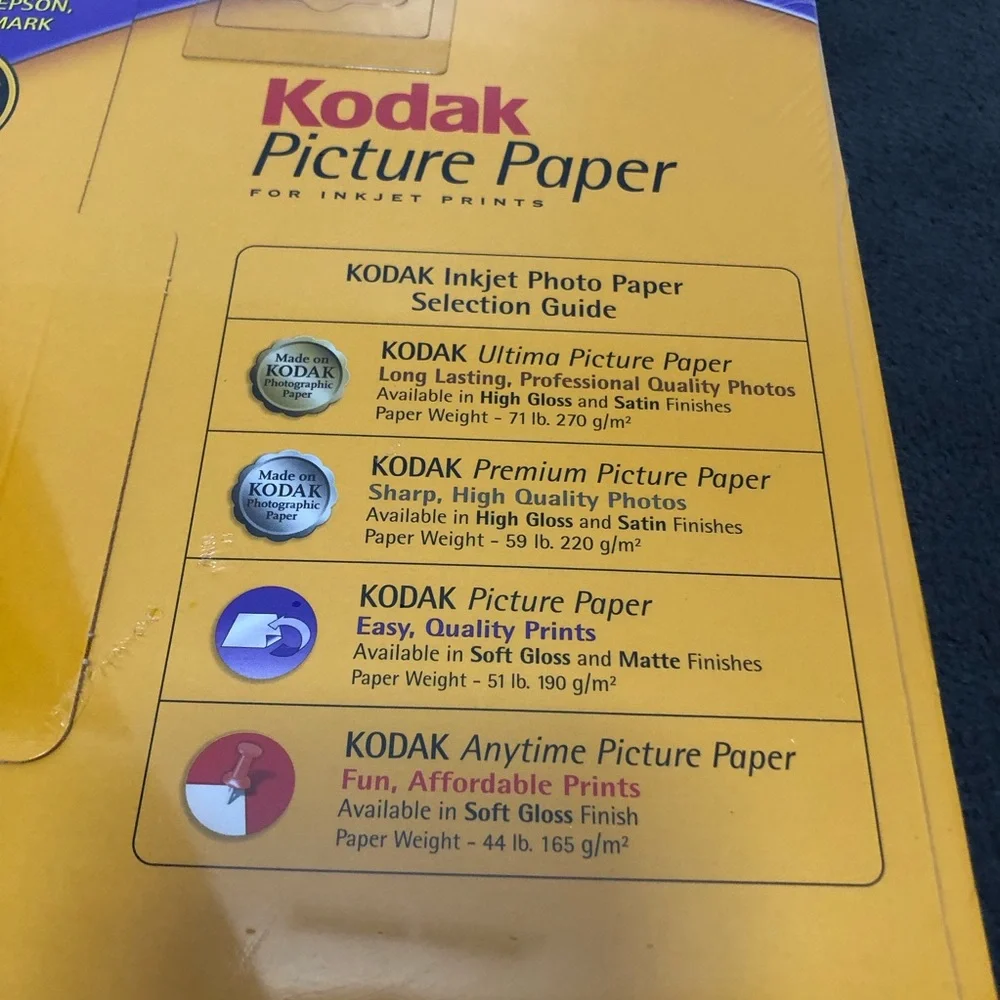 Kodak Matte Inkjet Picture Paper Dual Side 9 mil. 25 Count NEW NIP 8.5